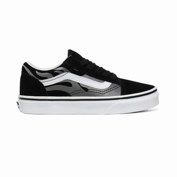 Gyerek Vans Suede Flame Old Skool Tornacipő VA0187926 Fekete/Fehér